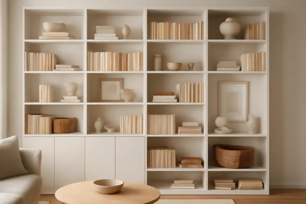 Pareti attrezzate o librerie a giorno? Il segreto per mantenerle davvero ordinate e bellissime