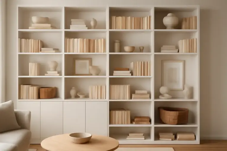 Pareti attrezzate o librerie a giorno? Il segreto per mantenerle davvero ordinate e bellissime