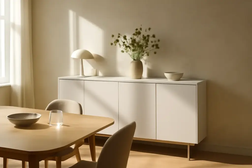 Credenze moderne in sala da pranzo: come scegliere quella che valorizza al massimo la luminosità