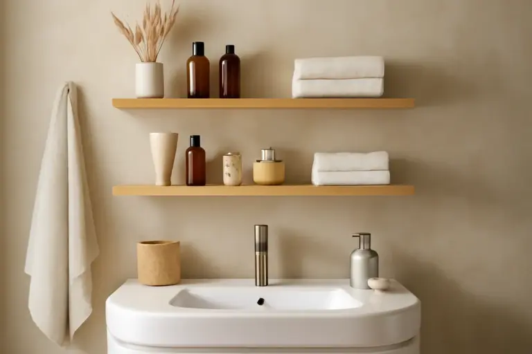 Mensole sospese in bagno: un trucco estetico e funzionale che fa subito la differenza