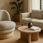 Sedute di tendenza in soggiorno: materiali sostenibili che combinano comfort ed estetica moderna