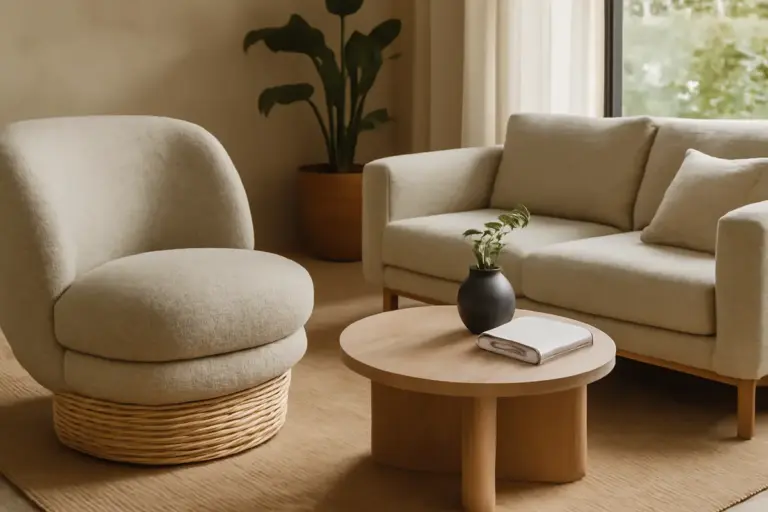 Sedute di tendenza in soggiorno: materiali sostenibili che combinano comfort ed estetica moderna